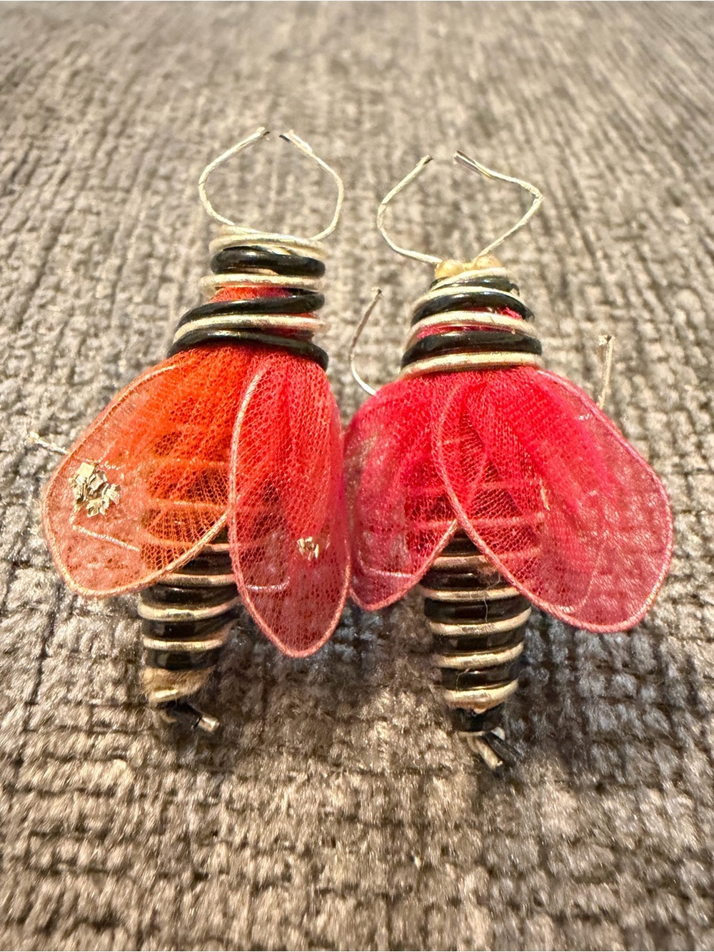 Vintage Handmade Bug/Insect Screwback Earrings – Mid Century Wire Art